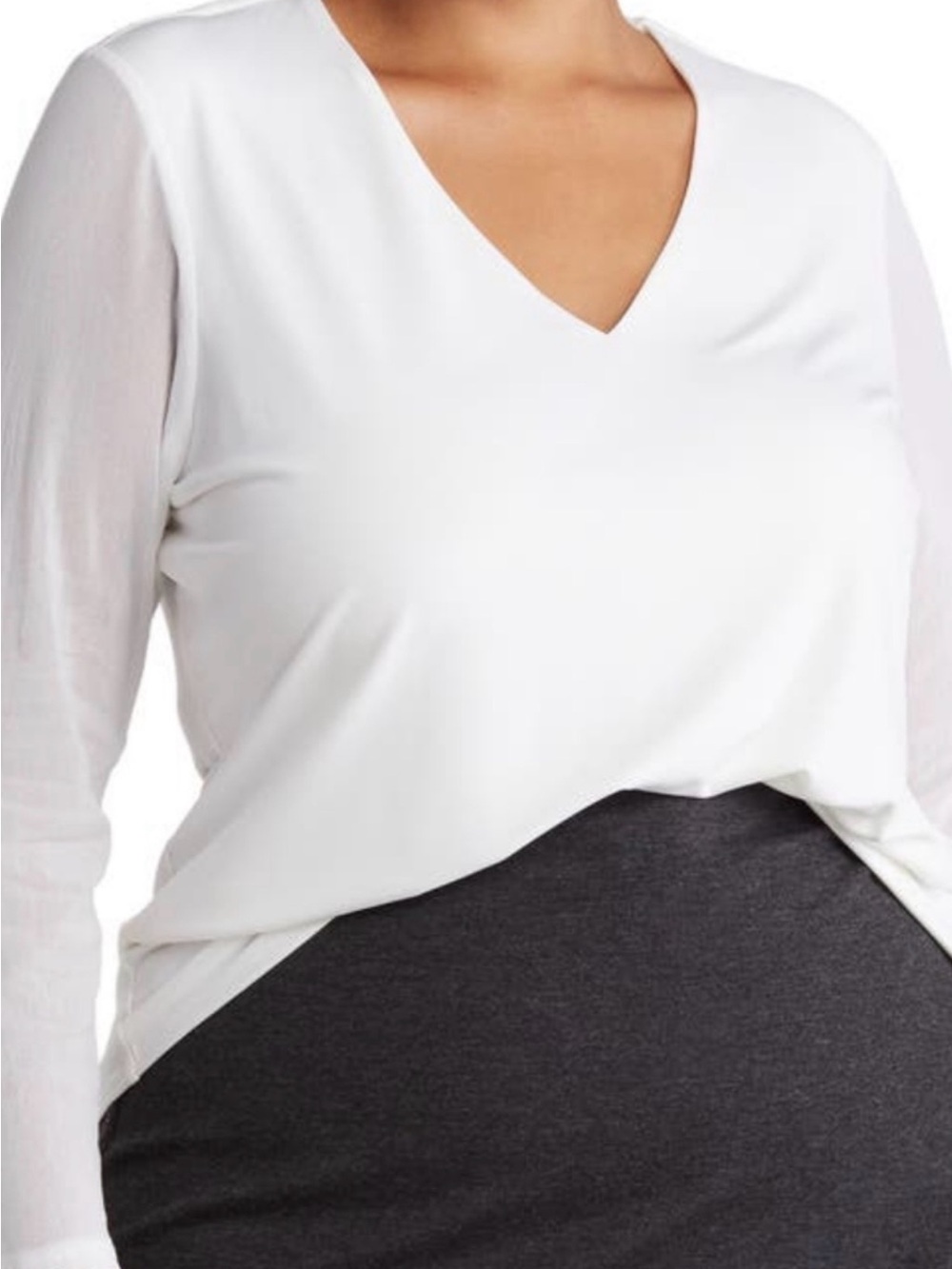 T Tahari White Illusion Blouse 2X